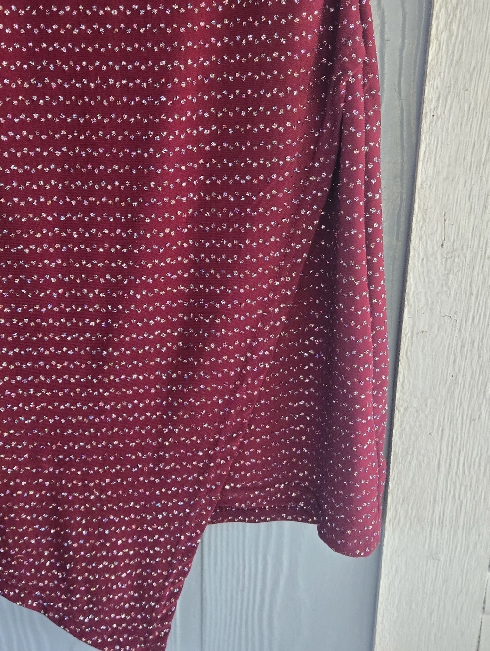 Windsor Burgundy Sequin Asymmetrical Slip Dress - Picture 6 of 11